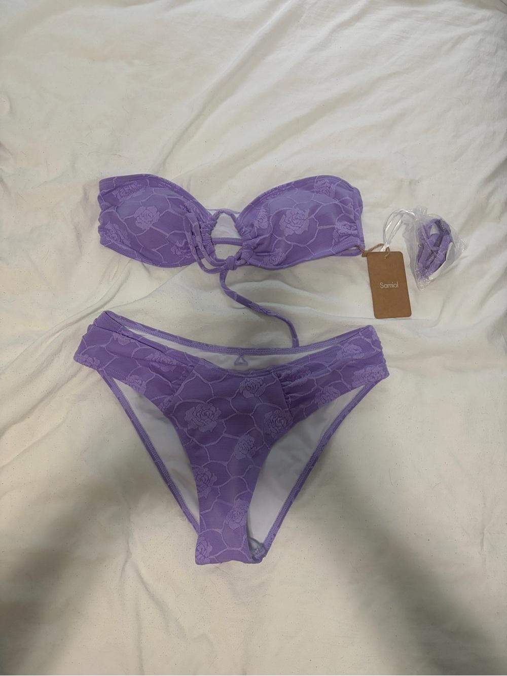 Brand new purple flower bikini set!!!
